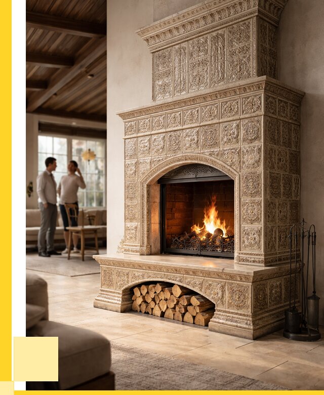 Купить изразцовый камин в Петрозаводске от 253750 р. | ЭриданПтр