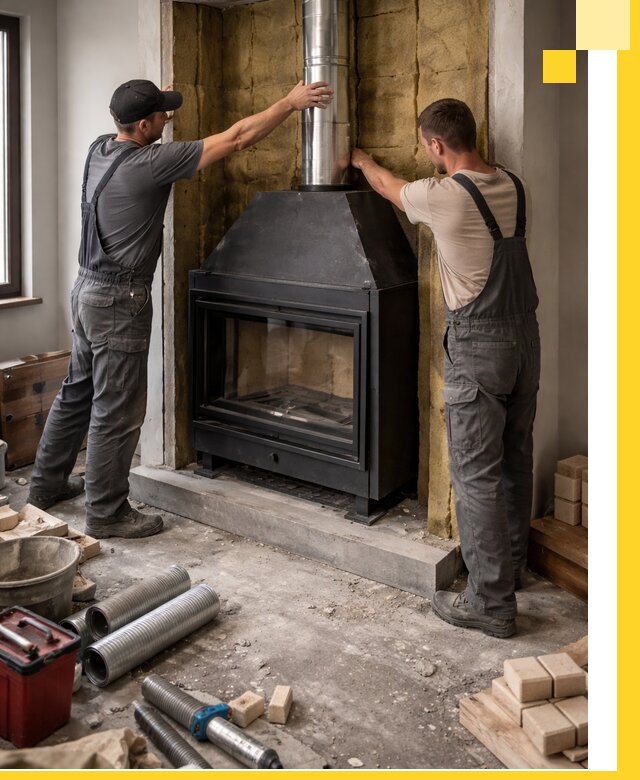 Изготовление и монтаж закрытых каминов в Петрозаводске под ключ