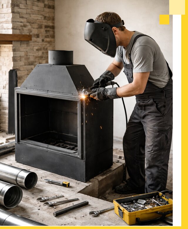 Продажа и установка металлических каминов в Петрозаводске под ключ