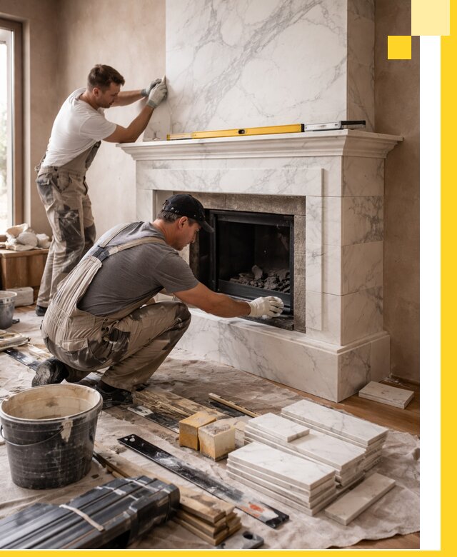 Отделка каминов в Петрозаводске качественные облицовочные работы