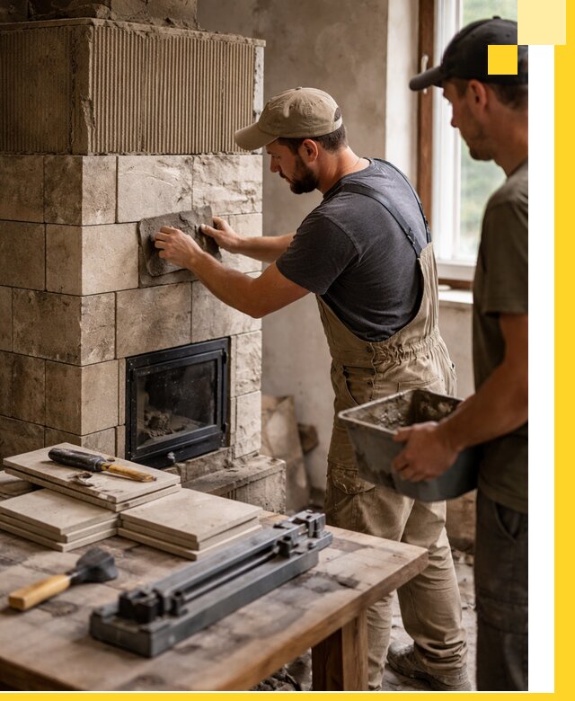 Профессиональная облицовка печей в Петрозаводске: керамика и камень