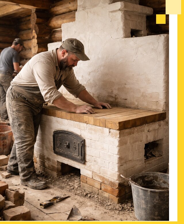 Проектирование и установка русской печи с лежанкой в Петрозаводске