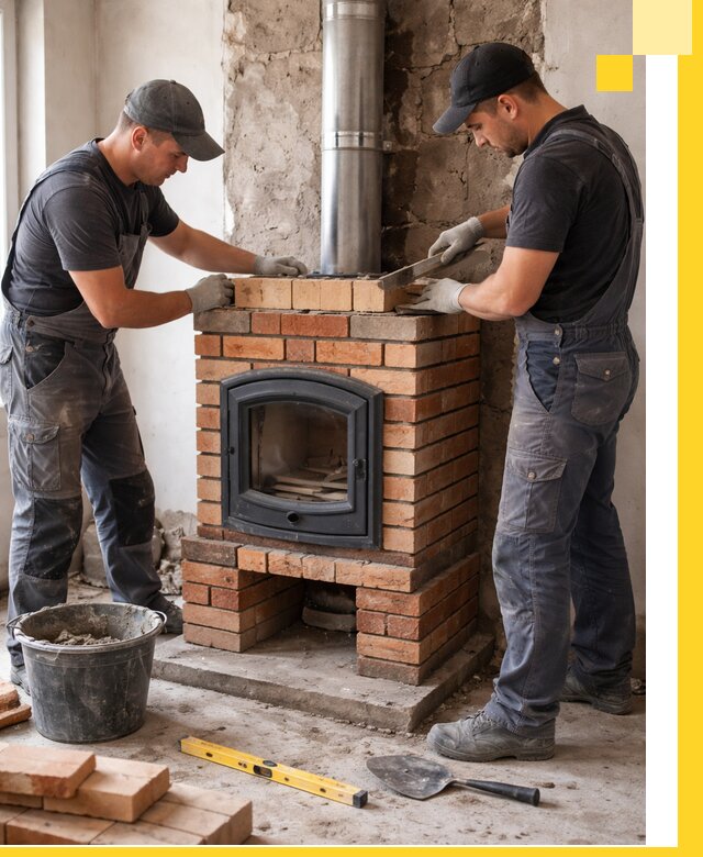 Монтаж печи камина под ключ в Петрозаводске с гарантией и пусконаладкой