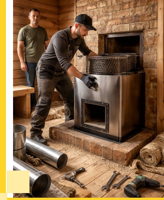 Монтаж банных печей под ключ в Петрозаводске от 18270 р., ЭриданПтр