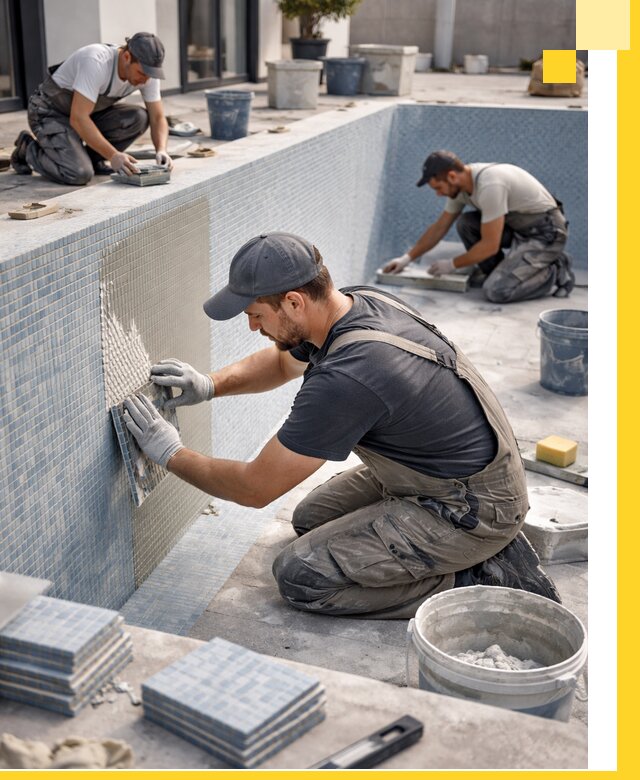 Облицовка бассейнов в Петрозаводске плитка мозаика гидроизоляция