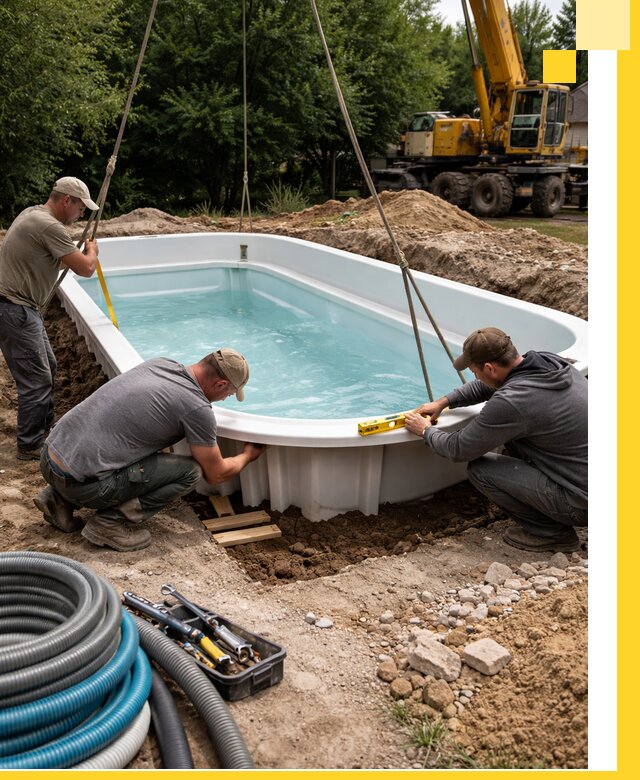 Установка и монтаж композитных бассейнов под ключ в Петрозаводске