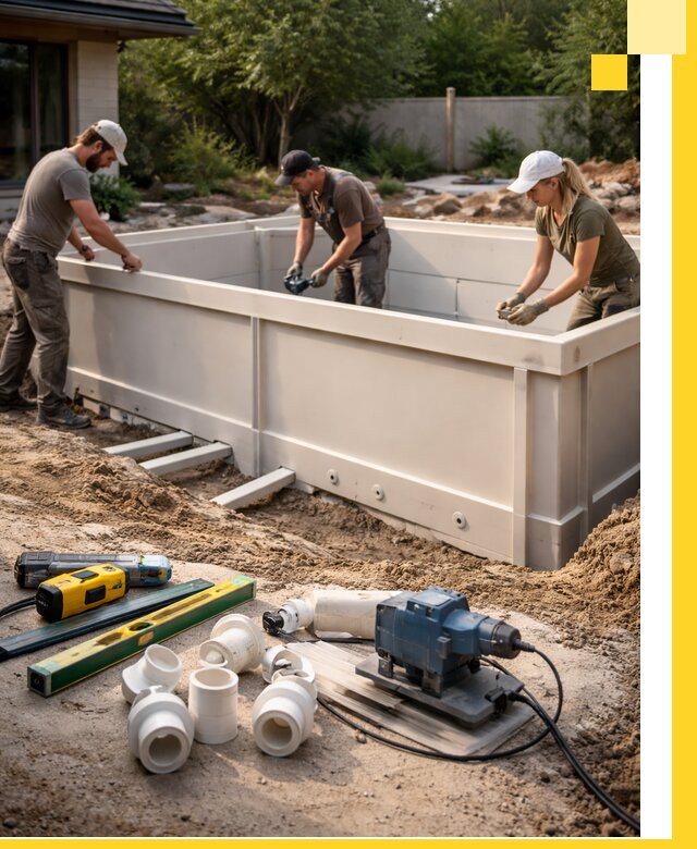 Установка полипропиленовых бассейнов под ключ в Петрозаводске