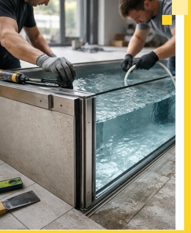 Проектирование и монтаж стеклянных бассейнов в Петрозаводске