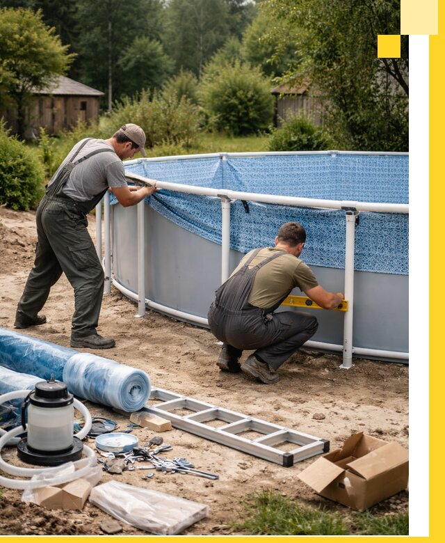 Установка и монтаж каркасных бассейнов в Петрозаводске под ключ