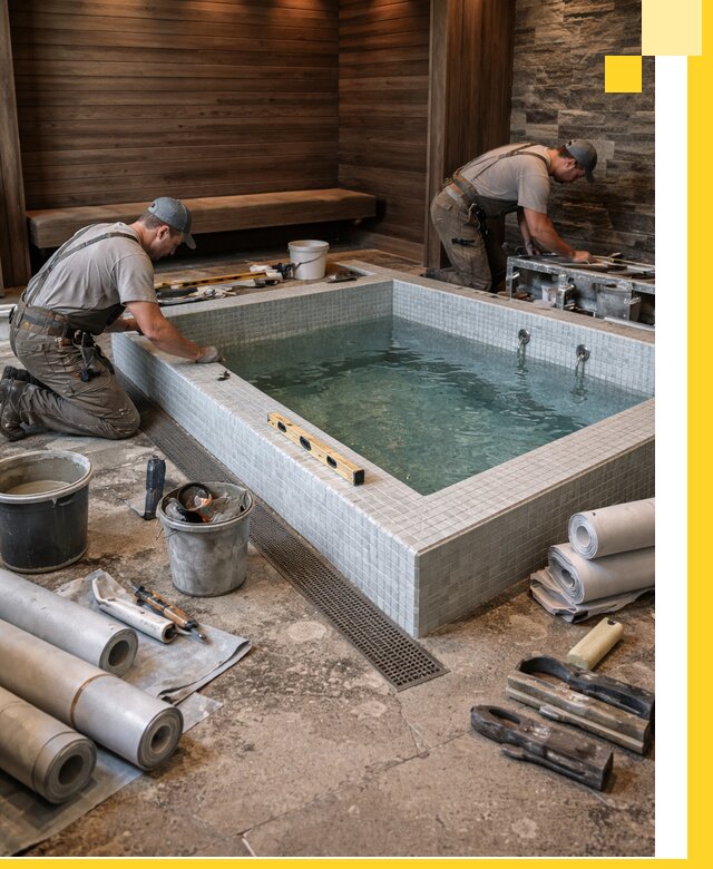 Установка и строительство бассейнов для сауны в Петрозаводске