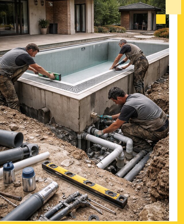 Строительство переливных бассейнов в Петрозаводске под ключ