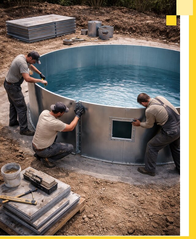 Круглые бассейны под ключ в Петрозаводске проектирование и монтаж