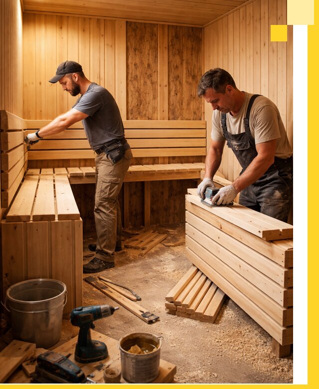 Профессиональный комплексный ремонт саун под ключ в Петрозаводске