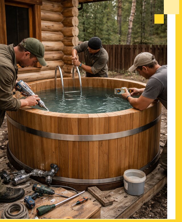 Строительство бань с купелью под ключ и отделкой в Петрозаводске