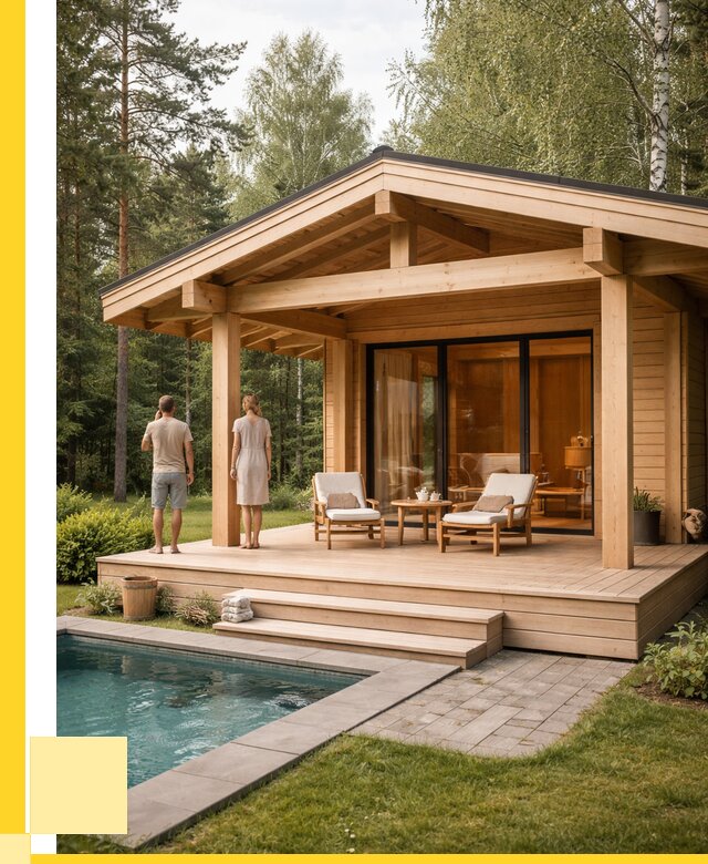 Бани с террасой под ключ в Петрозаводске от 609000 р. | ЭриданПтр