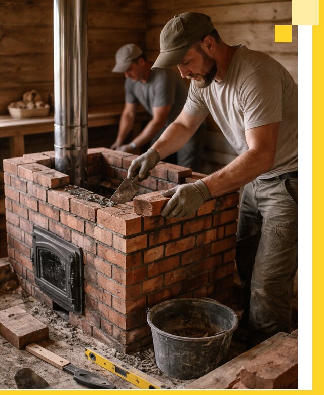 Кирпичные печи для бани под ключ в Петрозаводске, проект и монтаж