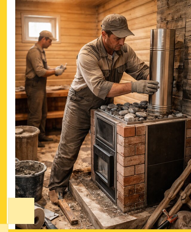 Монтаж печи в бане под ключ в Петрозаводске от 20300 р. | ЭриданПтр