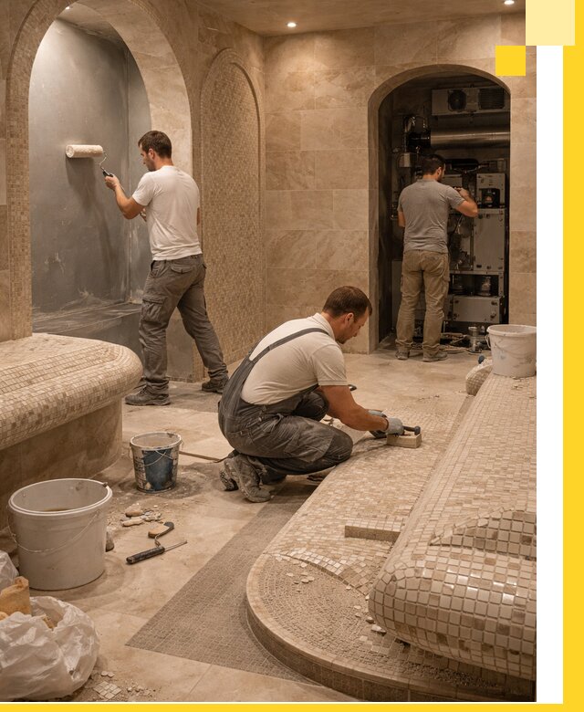 Строительство бани с хамамом и бассейном под ключ в Петрозаводске