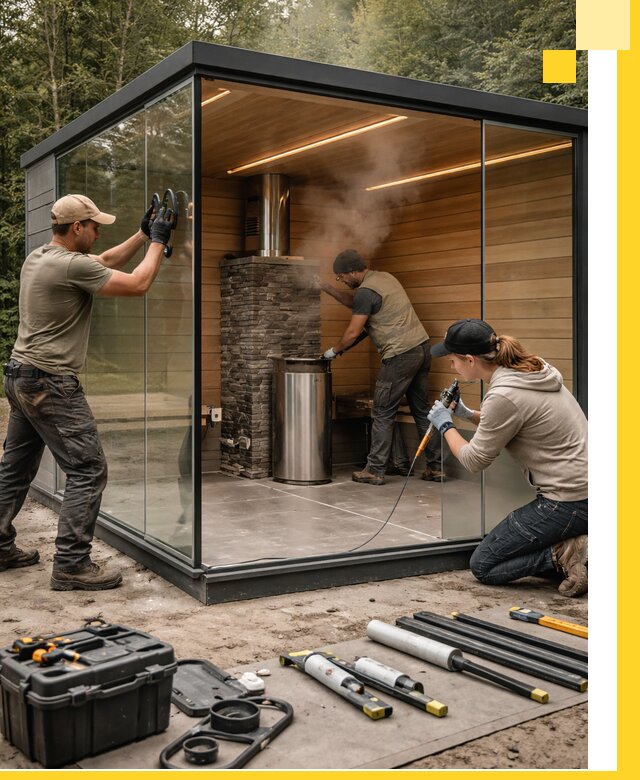 Проектирование и строительство стеклянных бань в Петрозаводске