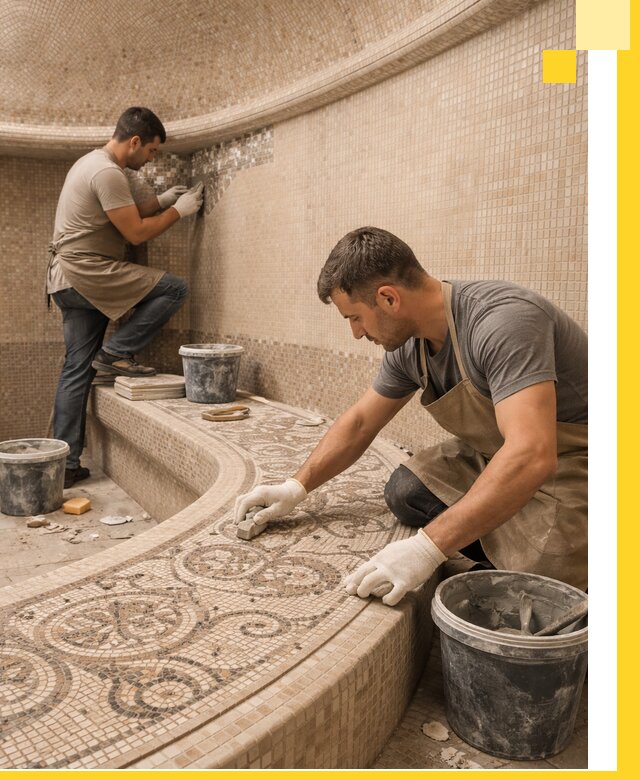 Плитка для хамама в Петрозаводске, укладка, подбор и поставка